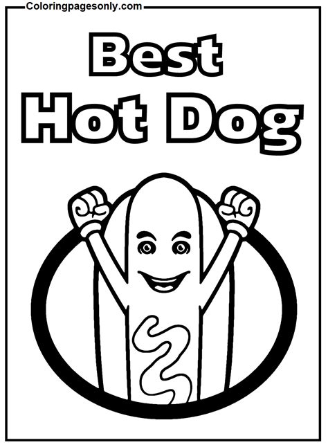 40 Hot Dog Coloring Pages - ColoringPagesOnly.com