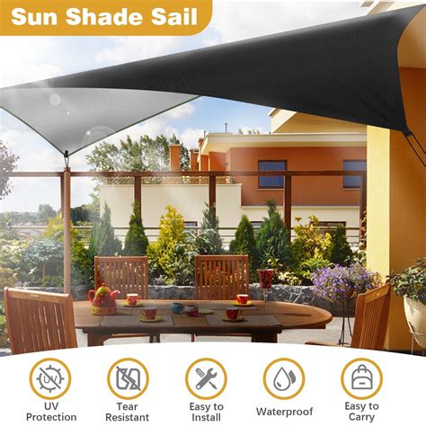 Waterproof Sun Shade Sail Canopy Awning Shelter for Outdoor Patio ...