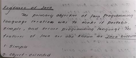 Features Of JAVA - This will be a very useful note for java programming ...