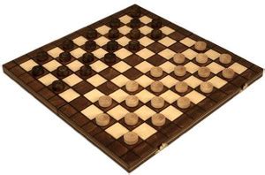 Wegiel Checkers Set In Folding Wooden Case 100 Playing Field Board Game ...