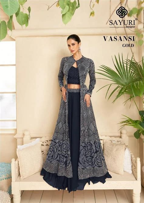 Sayuri Vasansi Gold Georgette Salwar Kameez Collection