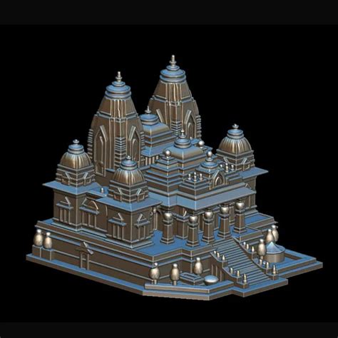 Exquisite Hindu Temple 3D Model for Jewelry Making