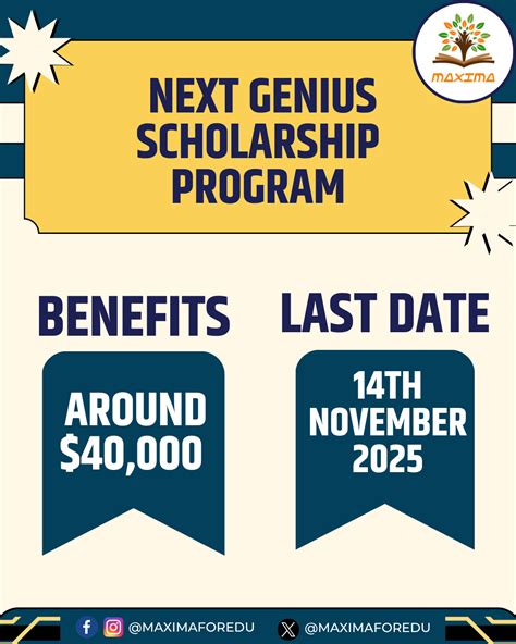 🎓 Next Genius Scholarship Program 2025–26 – Apply Now - Maxima Official