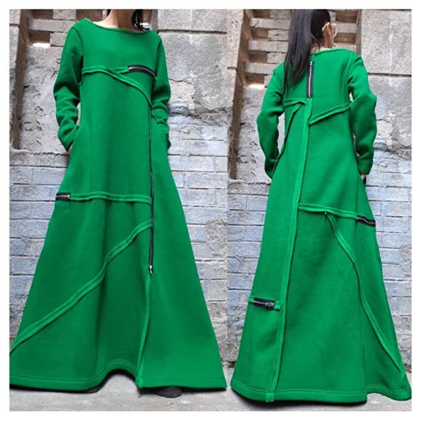 New Warm Winter Dress/long Sleeve Dress/extravagant Cotton Dress ...