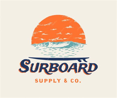 Premium Vector | Vintage hand draw surfing club label illustration