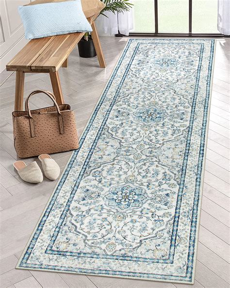 Amazon.com: Lahome Oriental Washable Runner Rugs,2.5x8 Long Blue ...