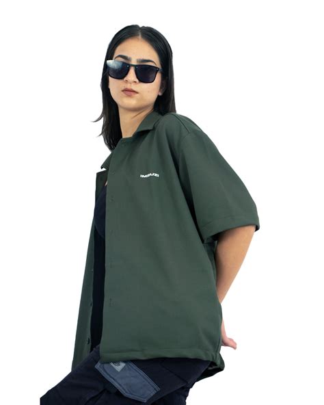 Olive Green Bowling Shirt Oversized – IMBUZI