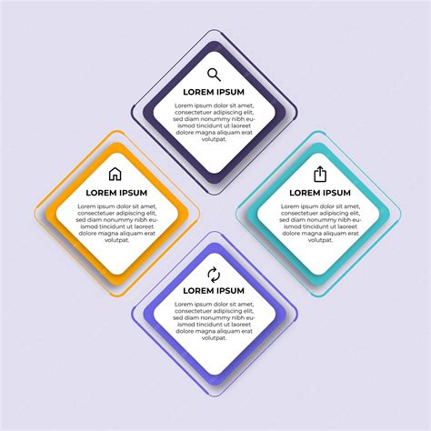 Four square squares with the words on them | Premium Vector