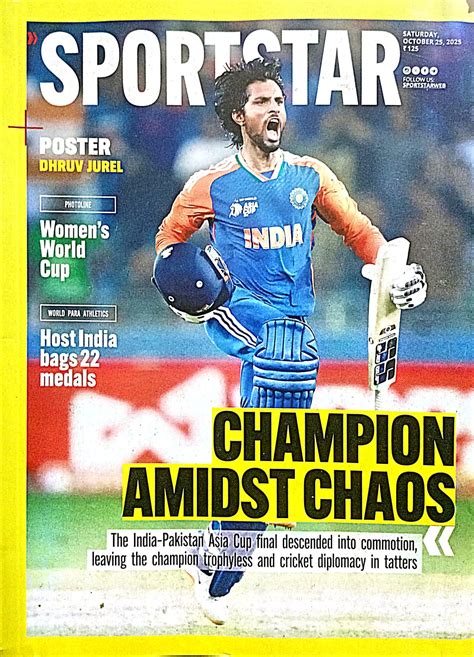 Sportstar 25 October 2025 English Monthly Magazine Champion Amidst Cha ...