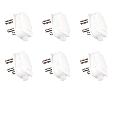 Philips 3 Pin Plug 6A Economy Range, Pack of 6 : Amazon.in: Home ...