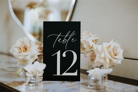Black Table Numbers Wedding Table Numbers With Stands Reception Table ...
