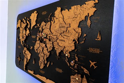 Large Push Pin World Map 的图像结果