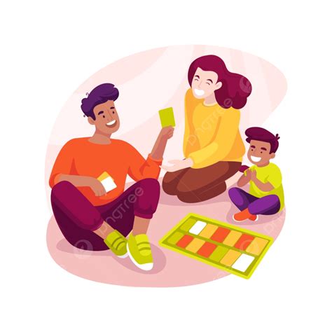 Family Playing Board Games Clipart