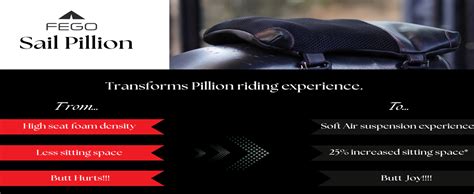 FEGO Sail Pillion Leather, AirMesh, TPU Air Cushion Seat With Air ...