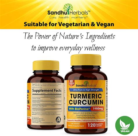 Buy Turmeric Curcumin with Black Pepper Extract 1950mg Highest Potency ...