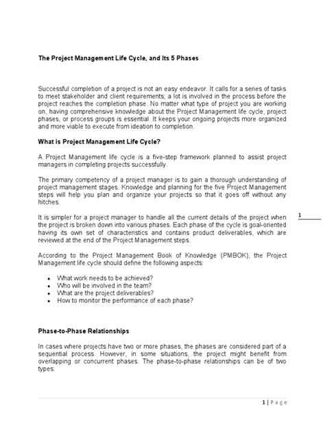 Project Management Life Cycle PDF 的图像结果