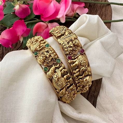 Antique Elephant Lakshmi Bangle-Screw Type Bangles-G13401 – vrikshamindia