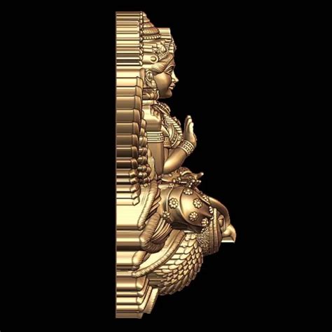 Exquisite Laxmi with Owl 3D Model - Divine Artistry at Its Finest