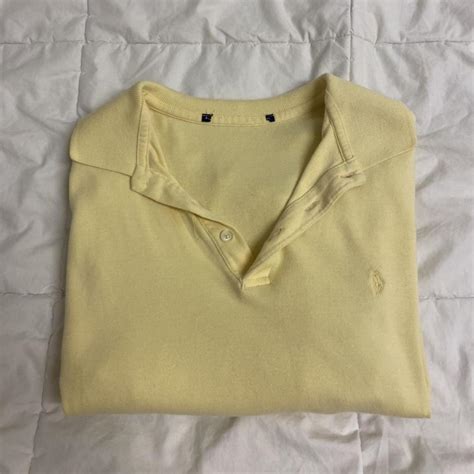 yellow Ralph Lauren polo shirt 3/4 sleeves - Depop