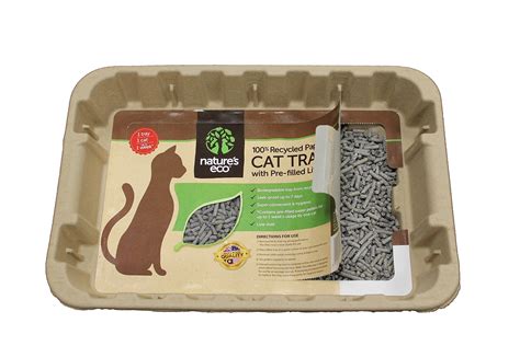 Disposable Cat Litter Boxes, Pre-Filled with 100% Recycled Paper Litter ...