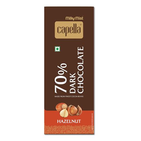 MILKY MIST CAPELLA DARK CHOCOLATE 70% HAZELNUT - 80GM : Amazon.in ...
