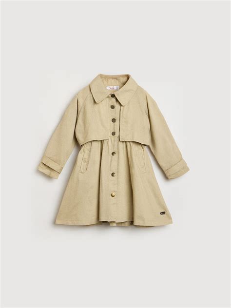 Shop Elle Kids Beige Solid Collar Dress Online – Iconic India