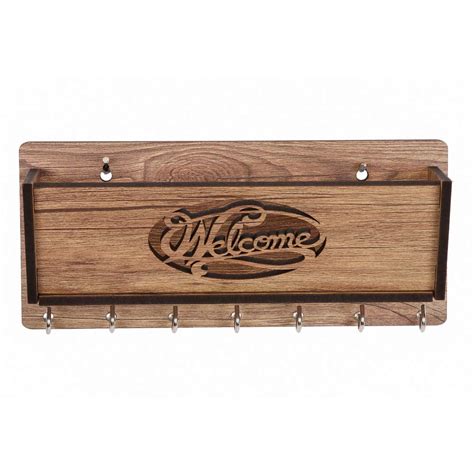 Sehaz Artworks Slant-Welcome-Balcony-WT-KeyHolder Wooden Key Holder (7 ...