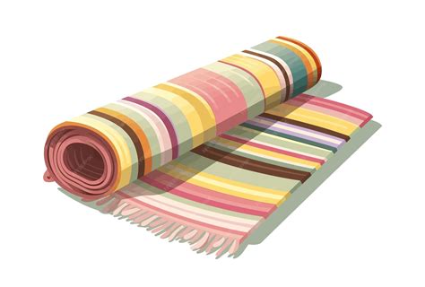 Premium Vector | Rolled runner rug with tassels long floor carpet of ...