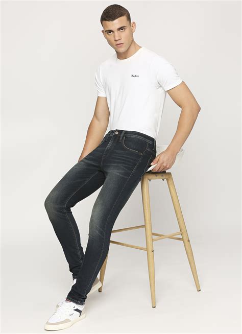 Chinox Blue Mid Rise Regular Fit Jeans | Pepe Jeans India