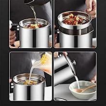 HEJISUN Oil Strainer Pot Grease Can - Stainless Steel Cooking Grease ...
