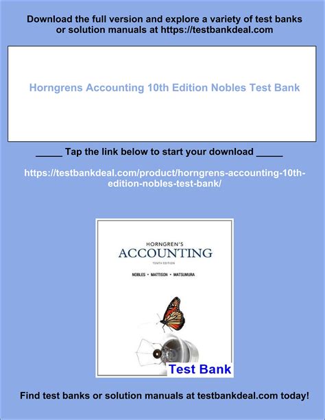 Horngrens Accounting 10th Edition Nobles Test Bank | PDF