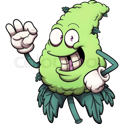 Cartoon weed bud character plant. Vector clip art illustration with ...
