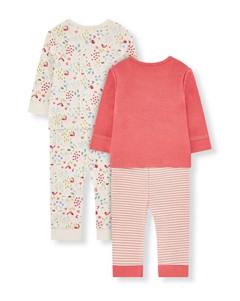 Buy Girls Full Sleeves Pyjamas Floral And Text Print - Pack Of 2 - Pink ...