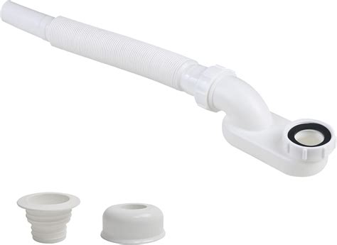 Low Profile 1 1/2 P Trap, Flexible Bathtub Shower Drain Pipe, Flat P ...