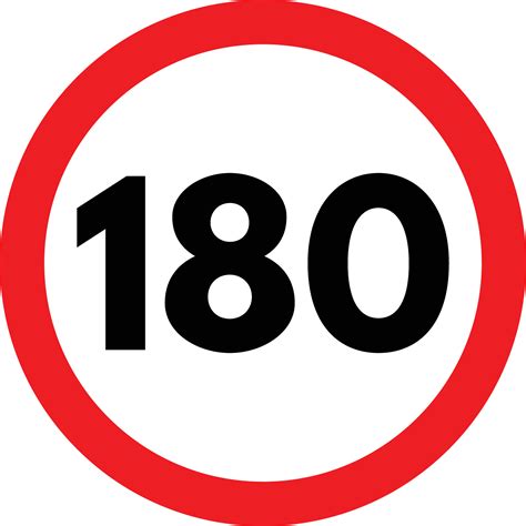Speed limit traffic sign 180 . Maximum Speed limit sign 180 kilometers ...