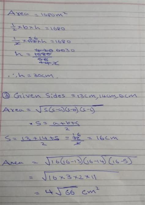 find the area of a triangular field whose base is 50m and corresponding ...