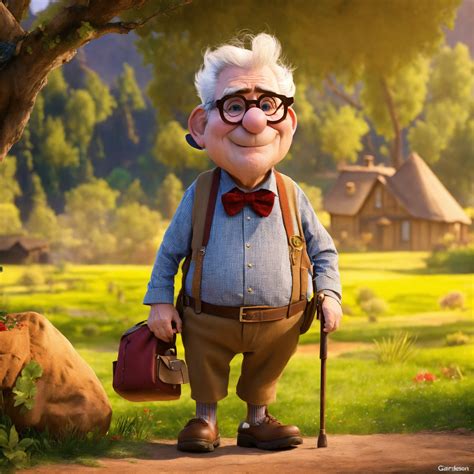Lexica - Carl Fredricksen the old man from up movie, gaucho cloths