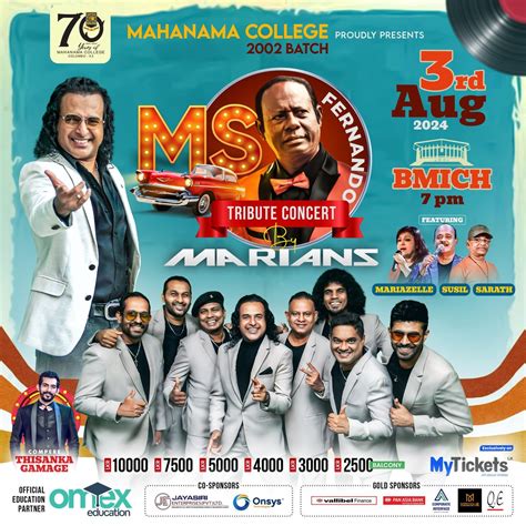MS FERNANDO Tribute Concert by MARIANS, BMICH, Colombo, 3 August 2024 ...