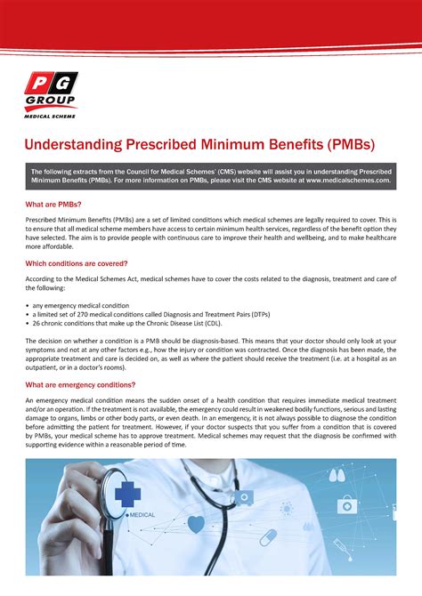PG Group Medical Scheme - Prescribed minimum benefits (PMBs)
