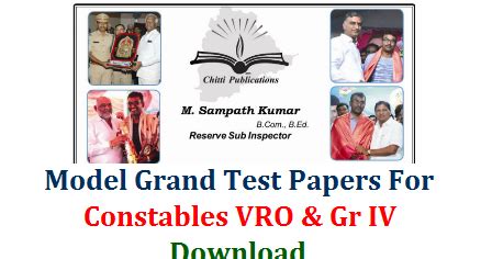 Model Grand Test Question Papers for Constable VRO Group IV and ...