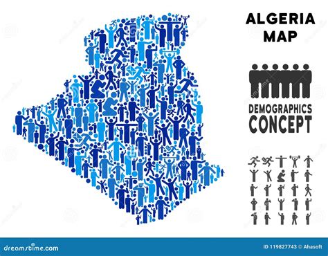 Algeria Population Heat Map As Color Density Illustration Stock Photography | CartoonDealer.com ...