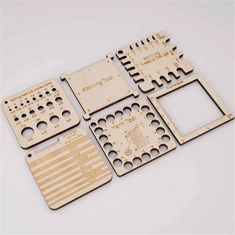 Knitting Needle Gauge Measuring Tool Yarn Measuring Tools Wooden Yarn ...