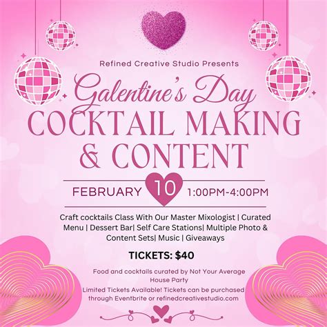 Galentines Day Cocktail Making & Content Party, Refined Creative Studio ...