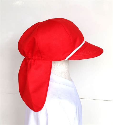 【逸品】 紅白帽子 日よけ 帽子 キッズ 赤白帽子 大きめ UV99%カット 熱中症予防 フットマーク メッシュ生地の赤白帽子 紅白帽 LL ...