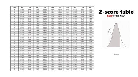 How to Read Probability Table with Negative Z Values 的图像结果