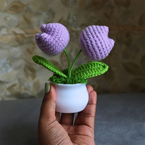 Lavender Elegance Crochet Pot - Purple Lily Decor for Home & Gifts ...