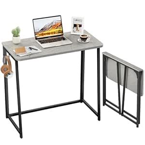 WOHOMO Small Foldable Computer Desk Writing Study Desk Easy Assembly ...