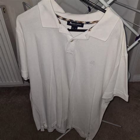 Aquascutum Men's White Polo-shirts | Depop