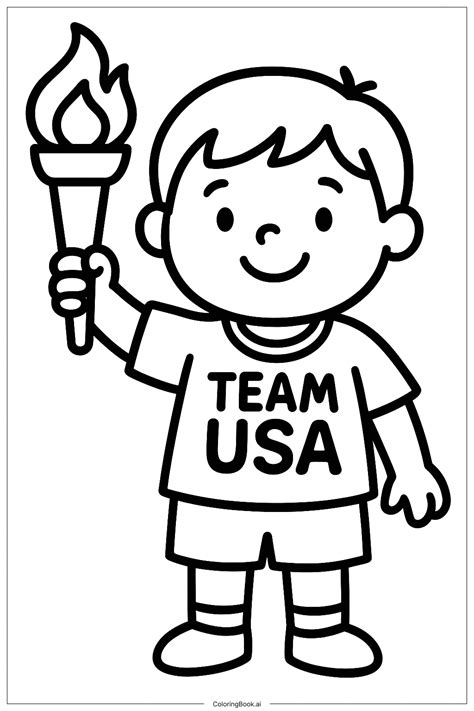 Team USA at the Olympics Coloring Page (Free PDF&PNG Printable)
