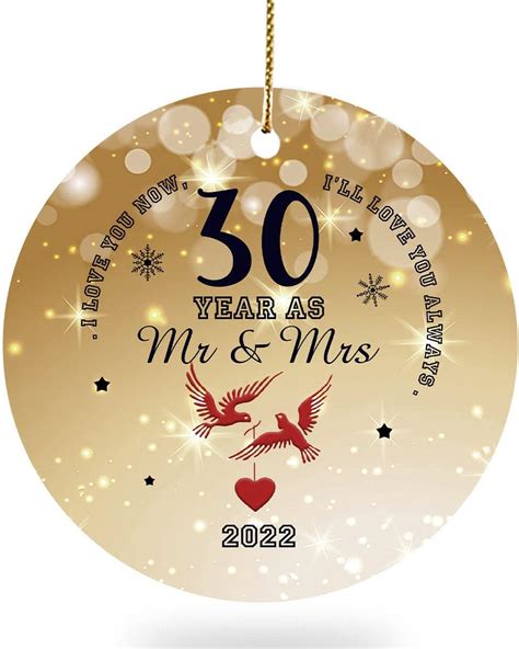 Buy NTTV Boutique 30 Years as Mr and Mrs Circle Ceramic Ornament, 30th ...
